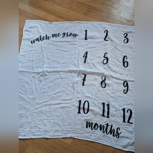 White Baby Milestone Blanket